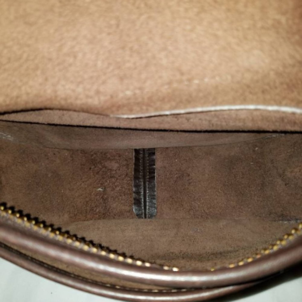 Vintage Deep Brown Leather Saddle Bag Style Purse. - Picture 7 of 8